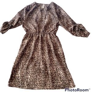TACERA ANIMAL PRINT LEOPARD DRESS SIZE SMALL